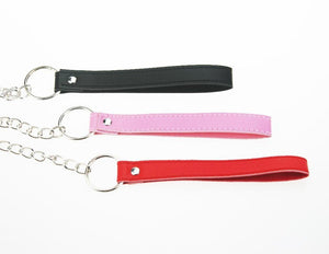 Leash, Vegan Leather and Chain, Red, Black, Pink, White