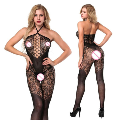 Image of Crotchless Lingerie Bodystocking in Purple, Red, White or Black, 6 Different Styles - Clothing - BDSM Collar Store