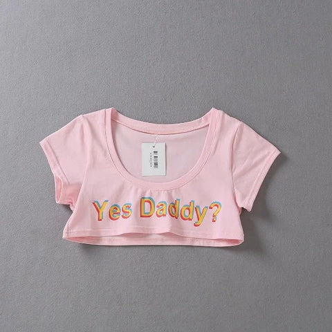 Image of Yes Daddy? Short Crop Top - Clothing - BDSM Collar Store