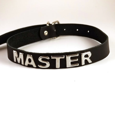 Genuine Leather ID Collar, Master, Slave, Submissive, Kitten, etc - Collar - BDSM Collar Store