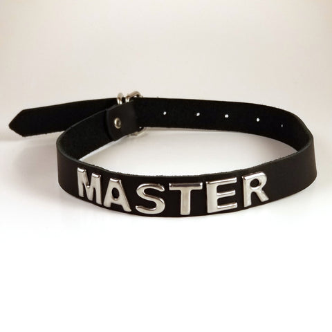 Image of Genuine Leather ID Collar, Master, Slave, Submissive, Kitten, etc - Collar - BDSM Collar Store
