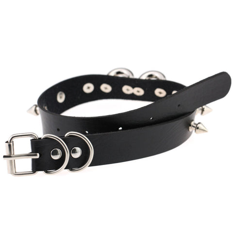 Heart Locket Day Collar Spiked Vegan Leather with Buckle 13 Colors Available - Day Collar - BDSM Collar Store