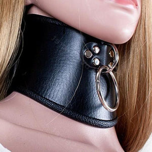 Posture Collar, Locking, Soft Vegan Leather - Collar - BDSM Collar Store