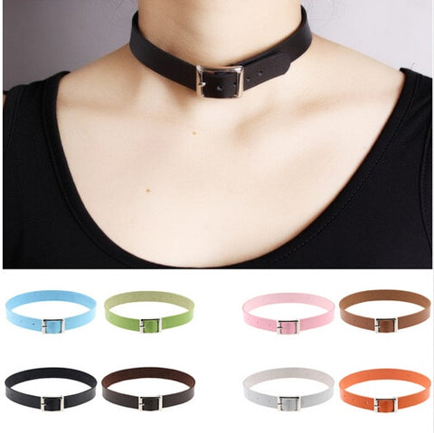Image of Belt Buckle Vegan Leather Day Collar 11 Colors - Day Collar - BDSM Collar Store