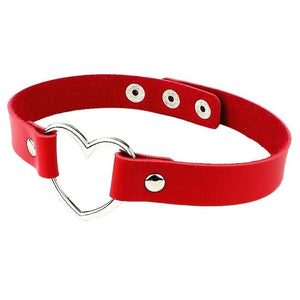 Heart Ring Day Collar, Vegan Leather, 12 Colors, Choker
