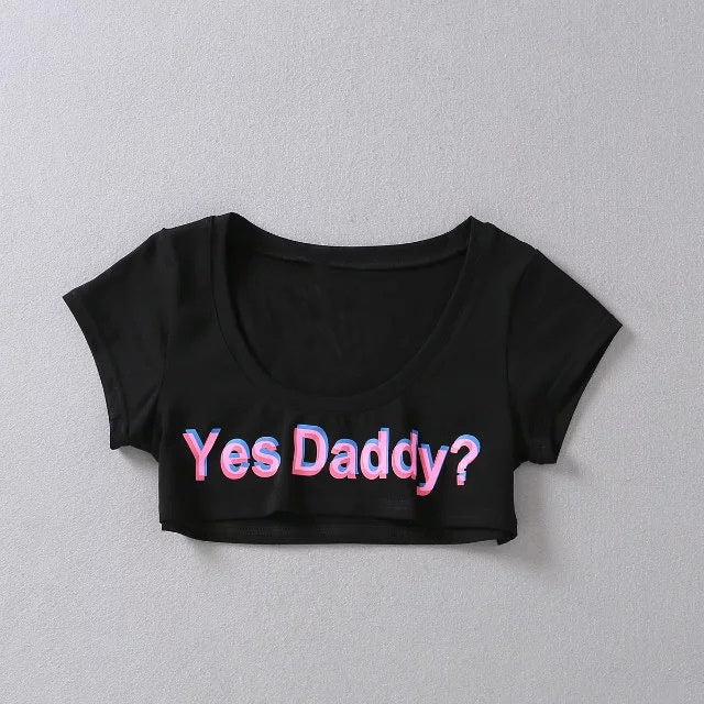 Yes Daddy? Short Crop Top - Clothing - BDSM Collar Store