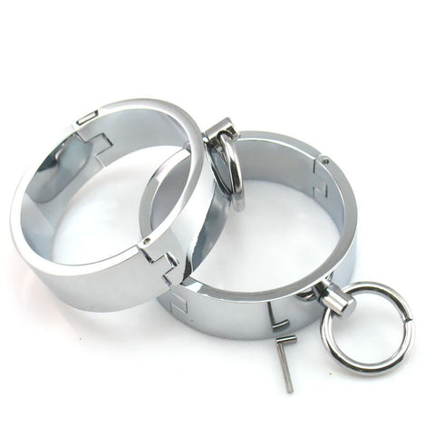 Collar and 4 Cuffs Set, Stainless Steel | BDSM Collar Store