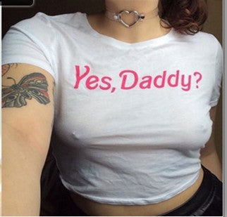 Yes Daddy? Crop Top Short-Sleeved or Sleeveless - Clothing - BDSM Collar Store