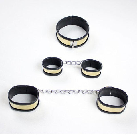 Image of Titanium Collar and Cuffs, Silicone Lined, Locks Included - Cuffs - BDSM Collar Store