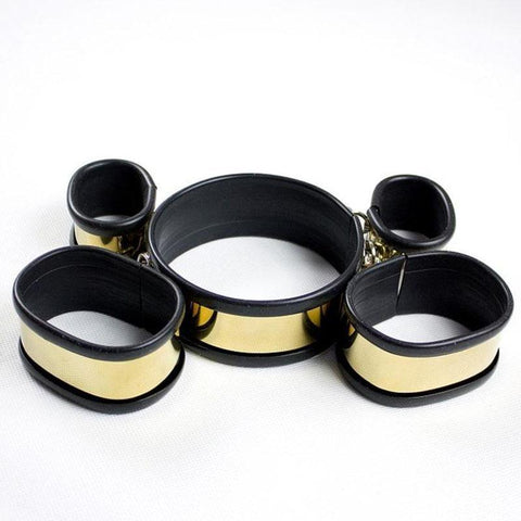 Image of Titanium Collar and Cuffs, Silicone Lined, Locks Included - Cuffs - BDSM Collar Store