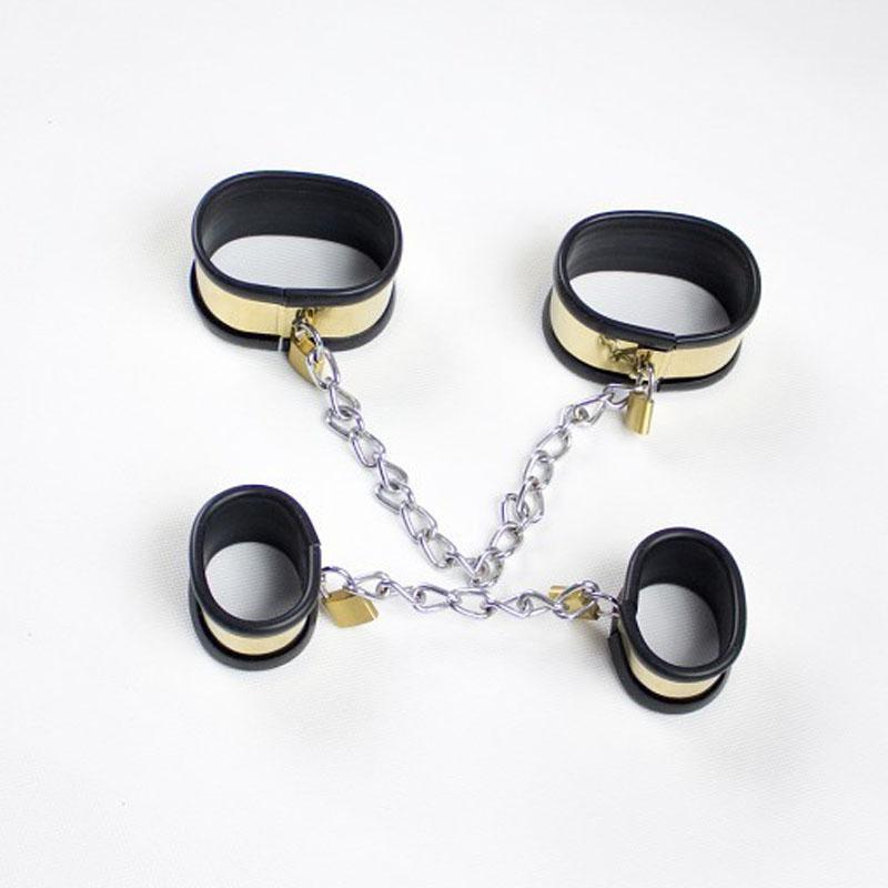 Titanium Collar and Cuffs, Silicone Lined, Locks Included - Cuffs - BDSM Collar Store