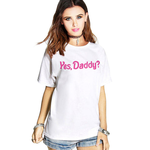 Image of Yes Daddy? Long Shirt, White or Black - Clothing - BDSM Collar Store