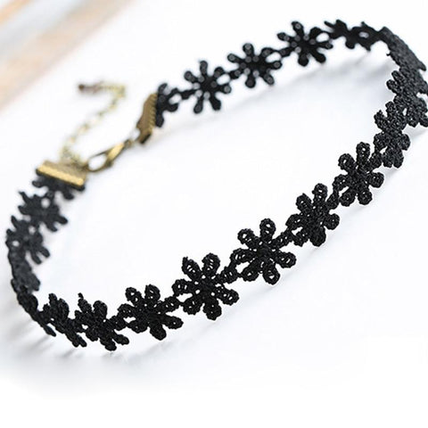 Image of Black Snowflake Lace Day Collar - Day Collar - BDSM Collar Store