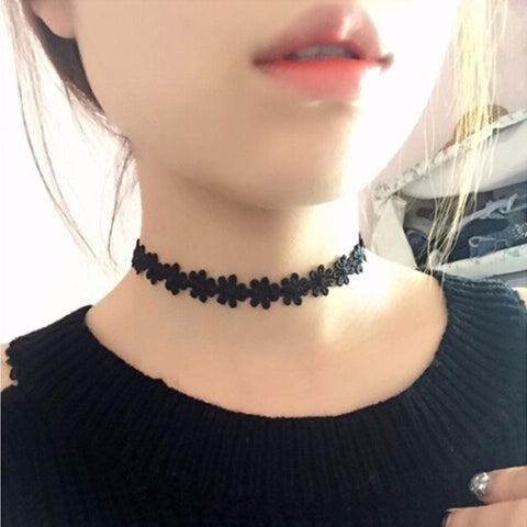 Image of Black Snowflake Lace Day Collar - Day Collar - BDSM Collar Store