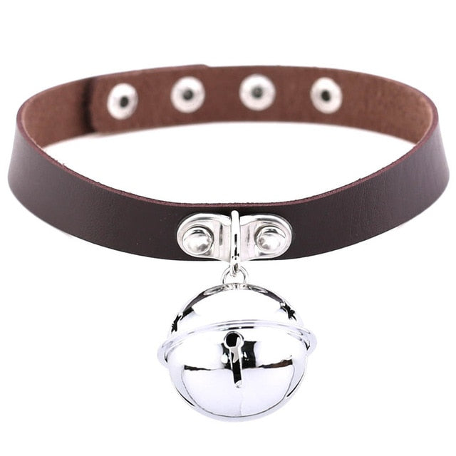 Large Bell Collar, 16 Colors, Vegan Leather - Day Collar - BDSM Collar Store