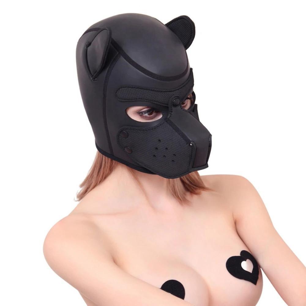 Puppy Mask, Neoprene, Pet Play Hood 10 Colors Available - Hood - BDSM Collar Store